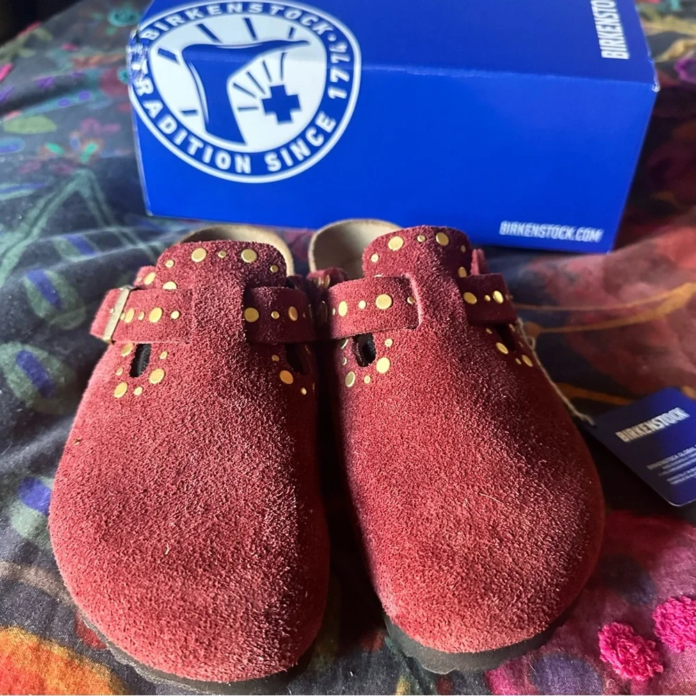 Birkenstock Boston Rivets in Zinfandel - Picture 2 of 7